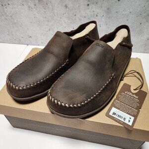 Olukai Akahai Men's Leather Loafers Size 9 Slip-on Shoes 10299-6363